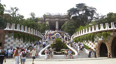 Le parc Guell, oeuvre de Gaudi.