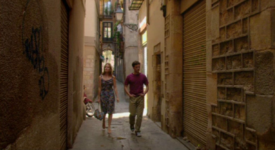 Romain Duris et Judith Godreche dans les ruelles de Barcelone